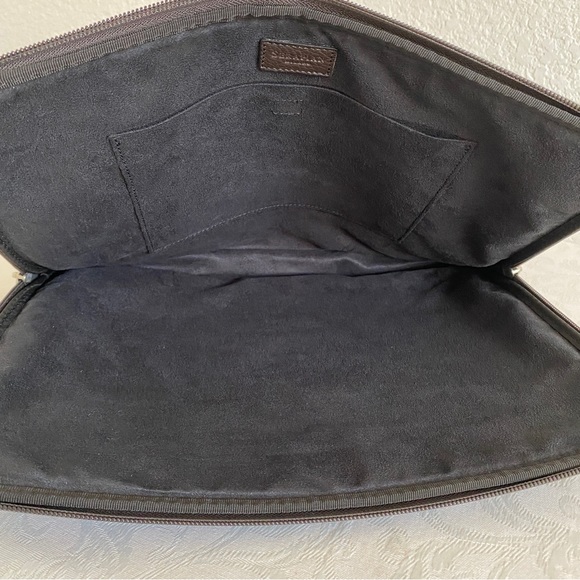 Serapian brown Leather Document laptop Case - Picture 9 of 12